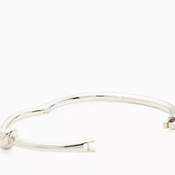 Kate Spade New York Silver Tone Sailor's Knot Hinge Bangle Silver MSRP $79 NEW - Picture 4 of 7